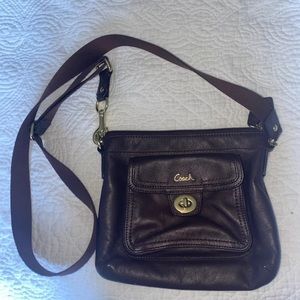 Brown leather coach crossbody